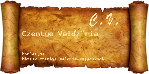 Czentye Valéria névjegykártya